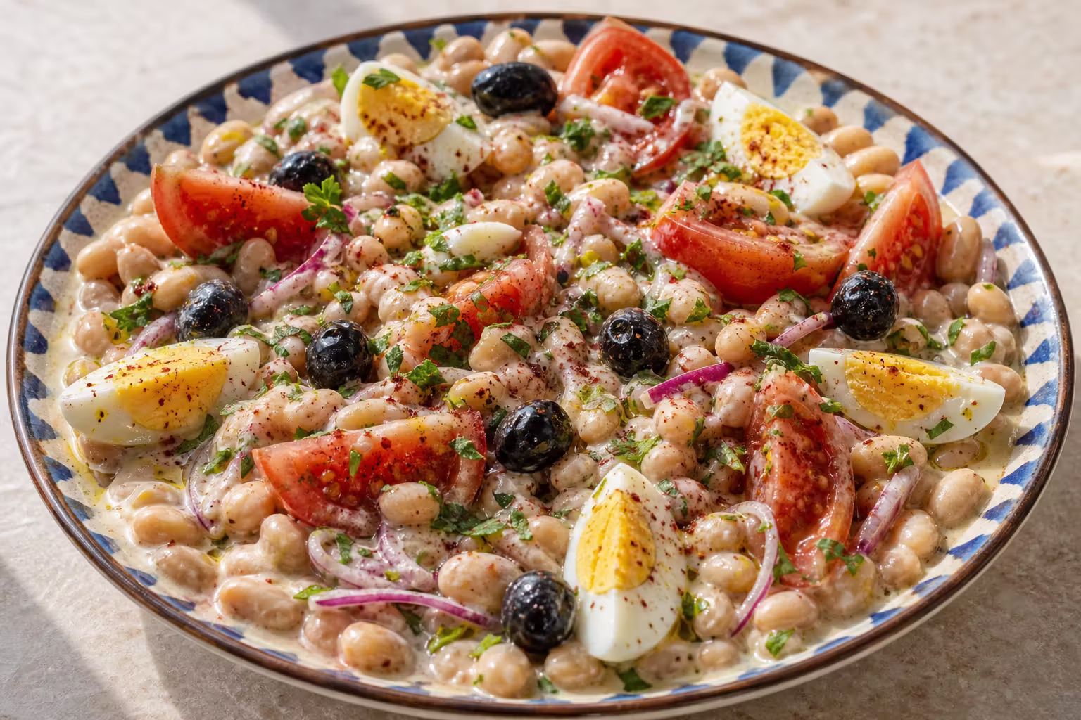 Antalya Piyazı – Türkischer Bohnensalat mit Tahini