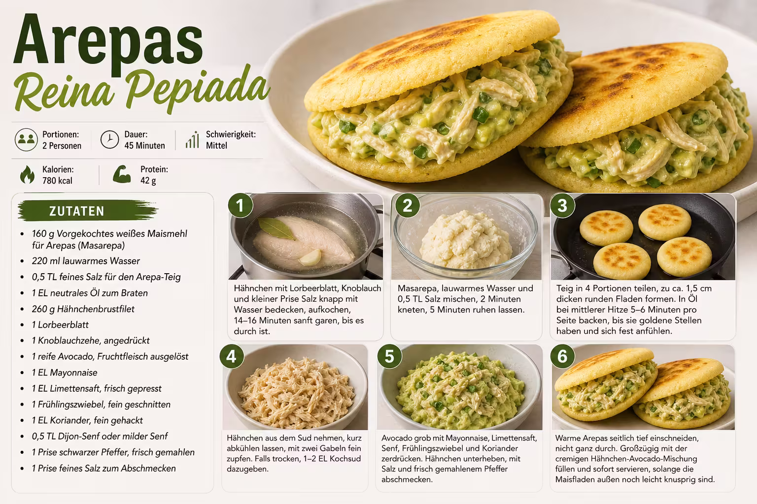 Rezept: Arepas Reina Pepiada