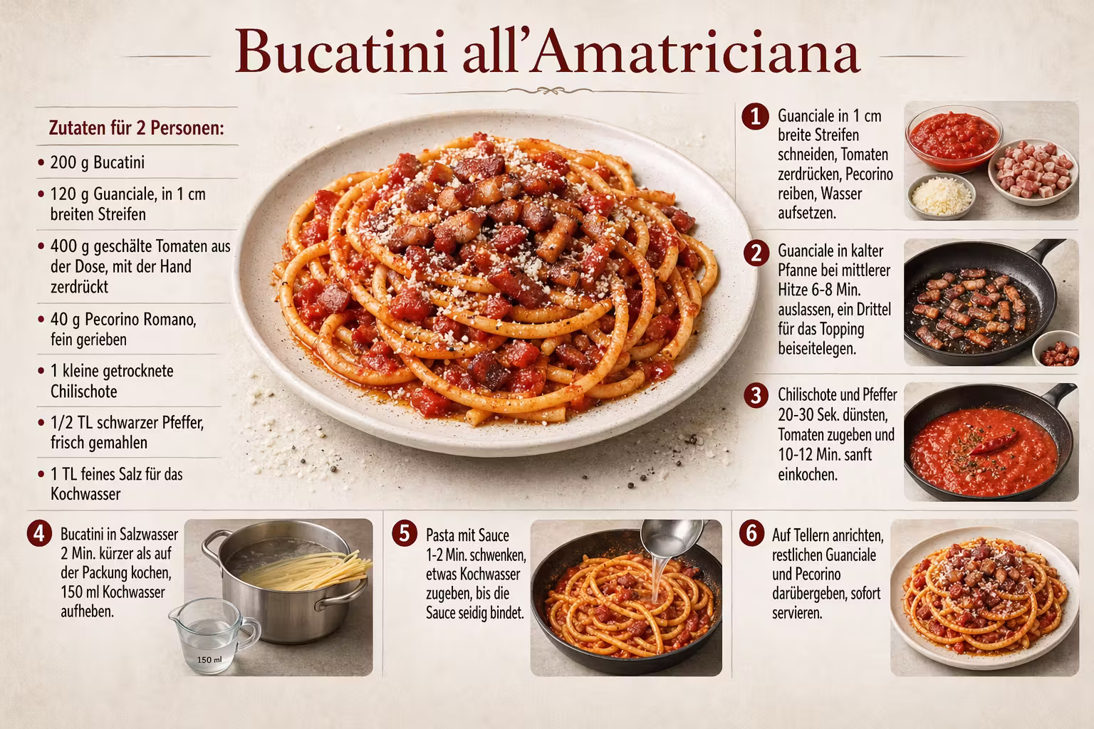 Rezept: Bucatini all'Amatriciana