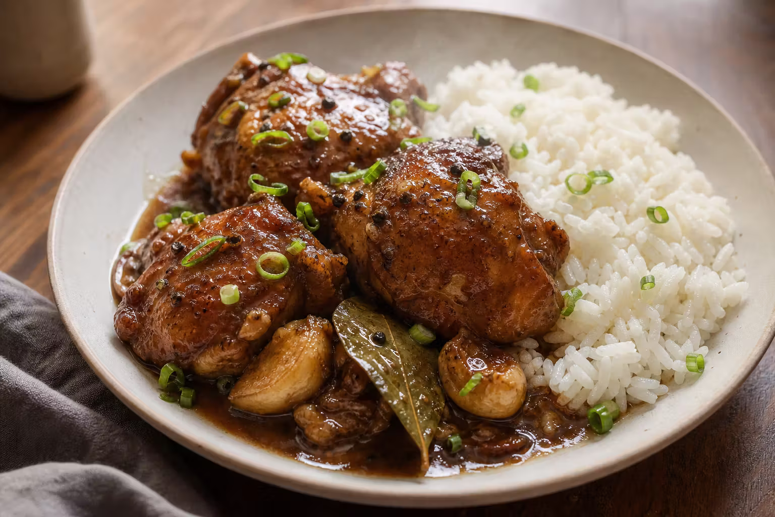 Chicken Adobo mit Reis