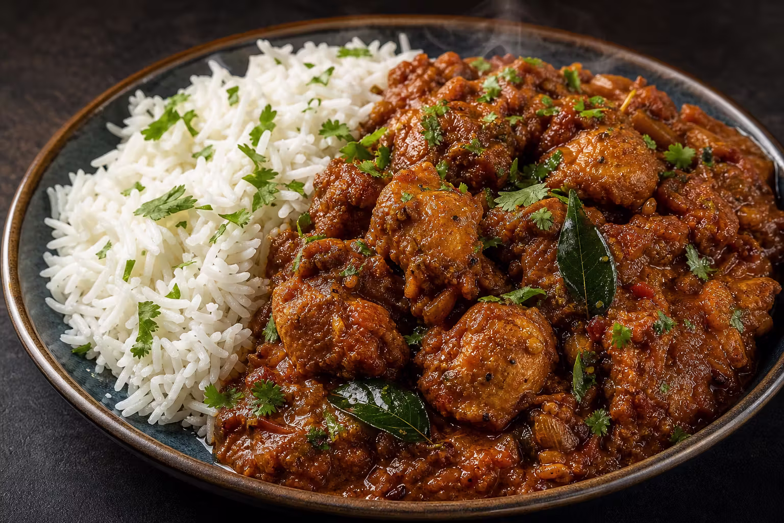Chicken Chettinad mit Basmatireis