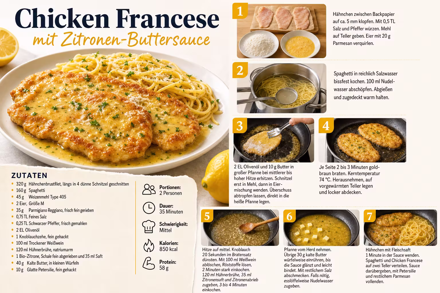 Rezept: Chicken Francese mit Zitronen-Buttersauce