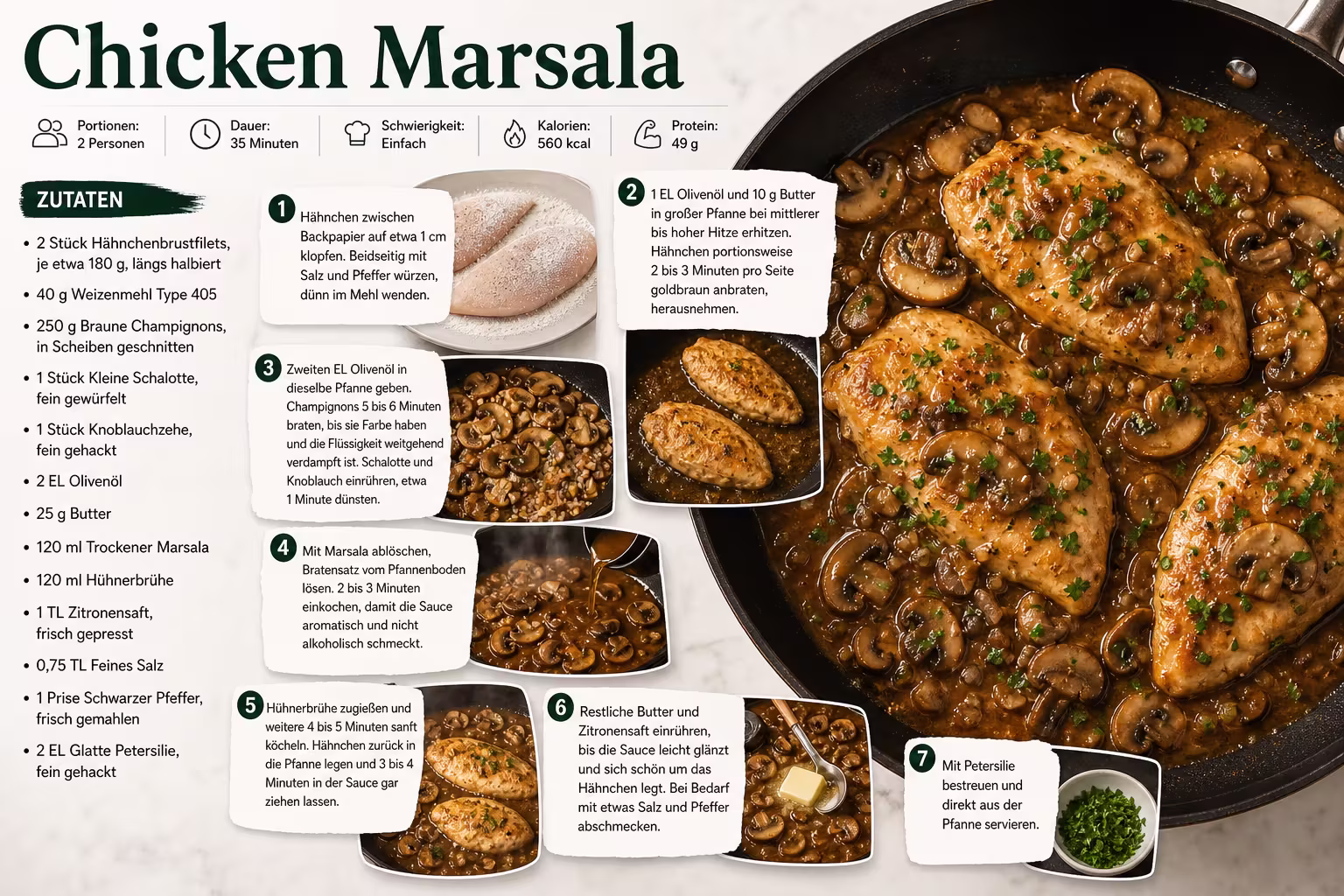 Rezept: Chicken Marsala
