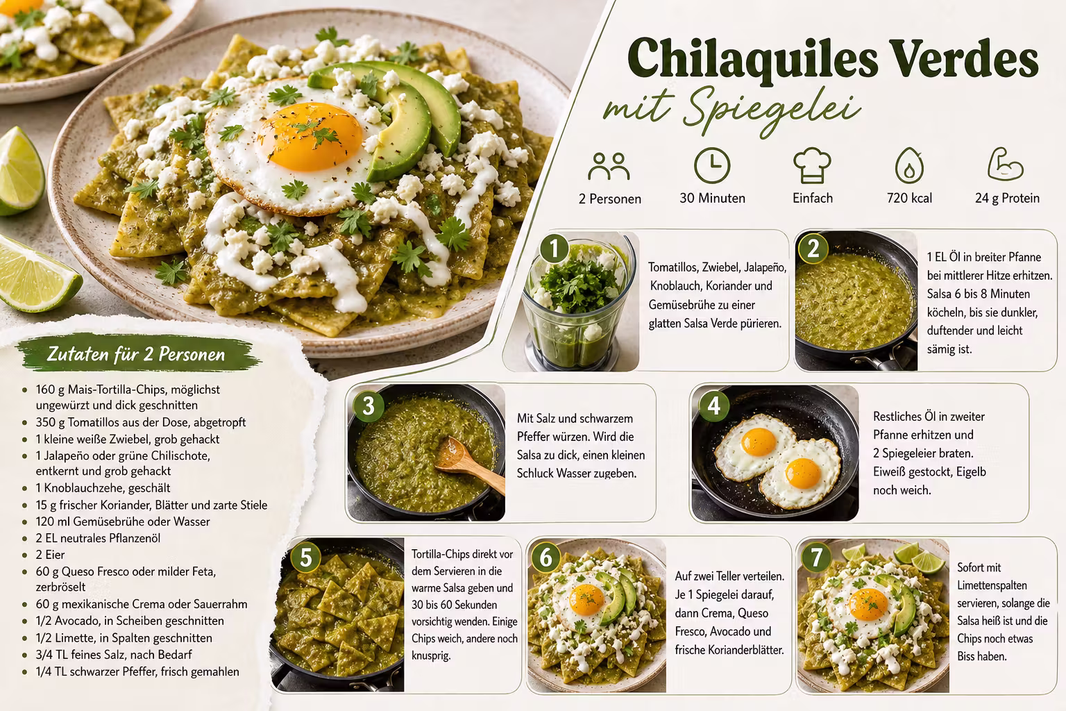 Rezept: Chilaquiles Verdes mit Spiegelei