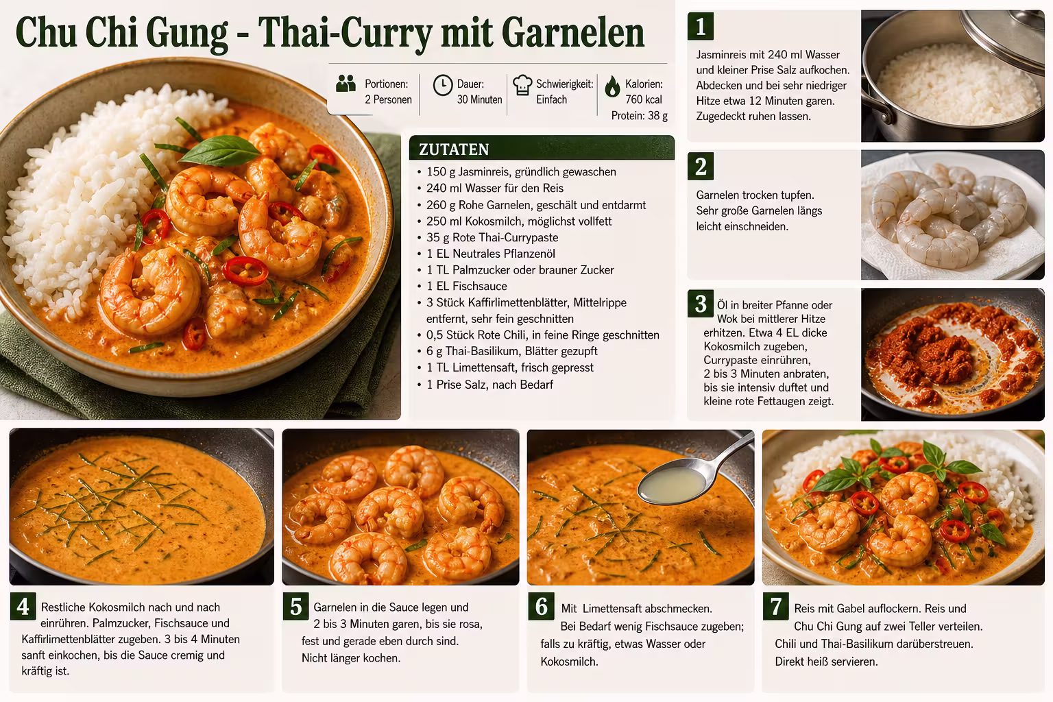 Rezept: Chu Chi Gung - Thai-Curry mit Garnelen