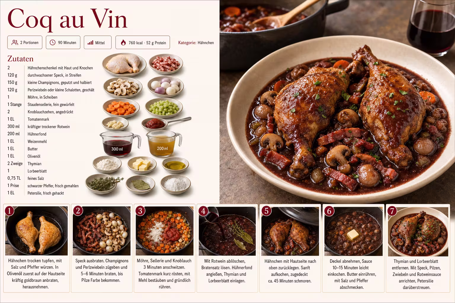 Rezept: Coq au Vin