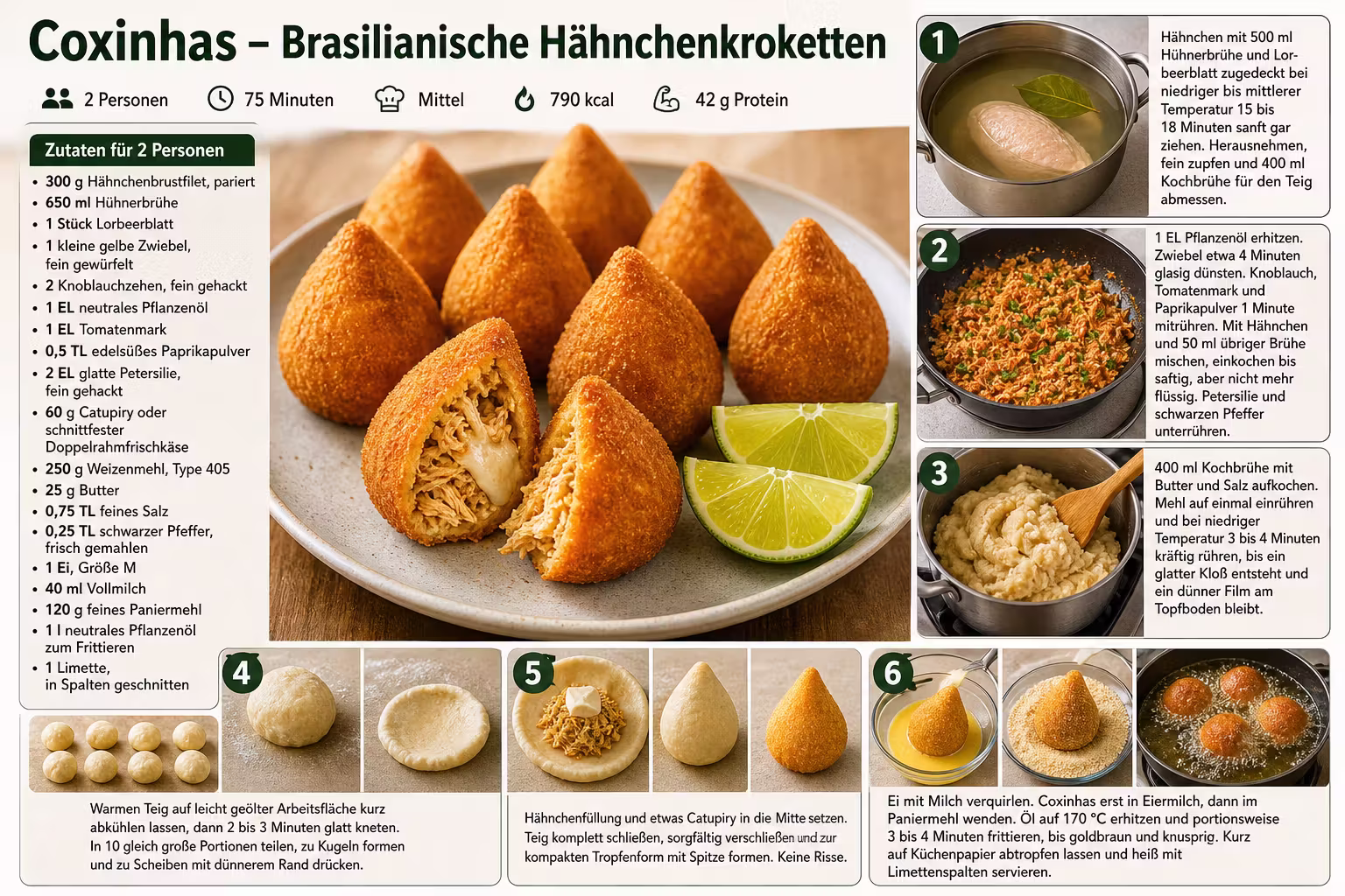 Rezept: Coxinhas – Brasilianische Hähnchenkroketten