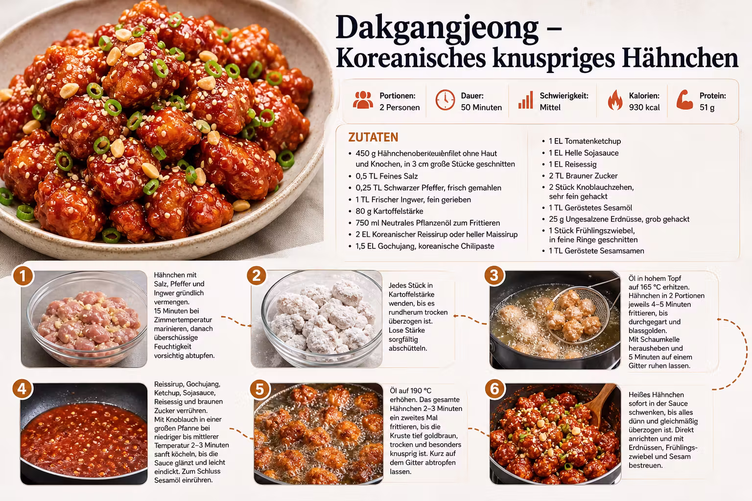 Rezept: Dakgangjeong – Koreanisches knuspriges Hähnchen