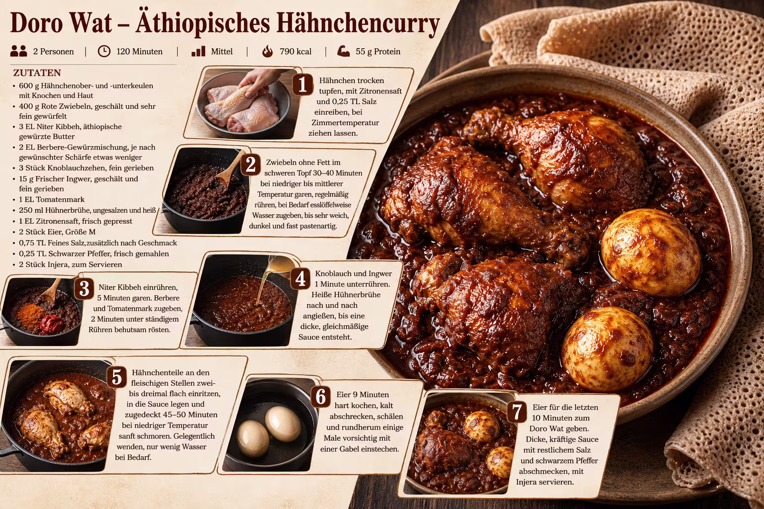 Rezept: Doro Wat – Äthiopisches Hähnchencurry