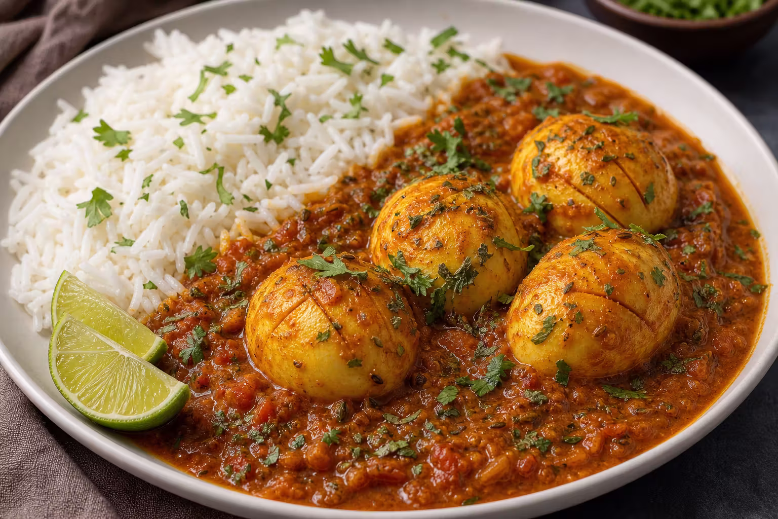 Egg Curry – Indisches Eiercurry mit Basmatireis