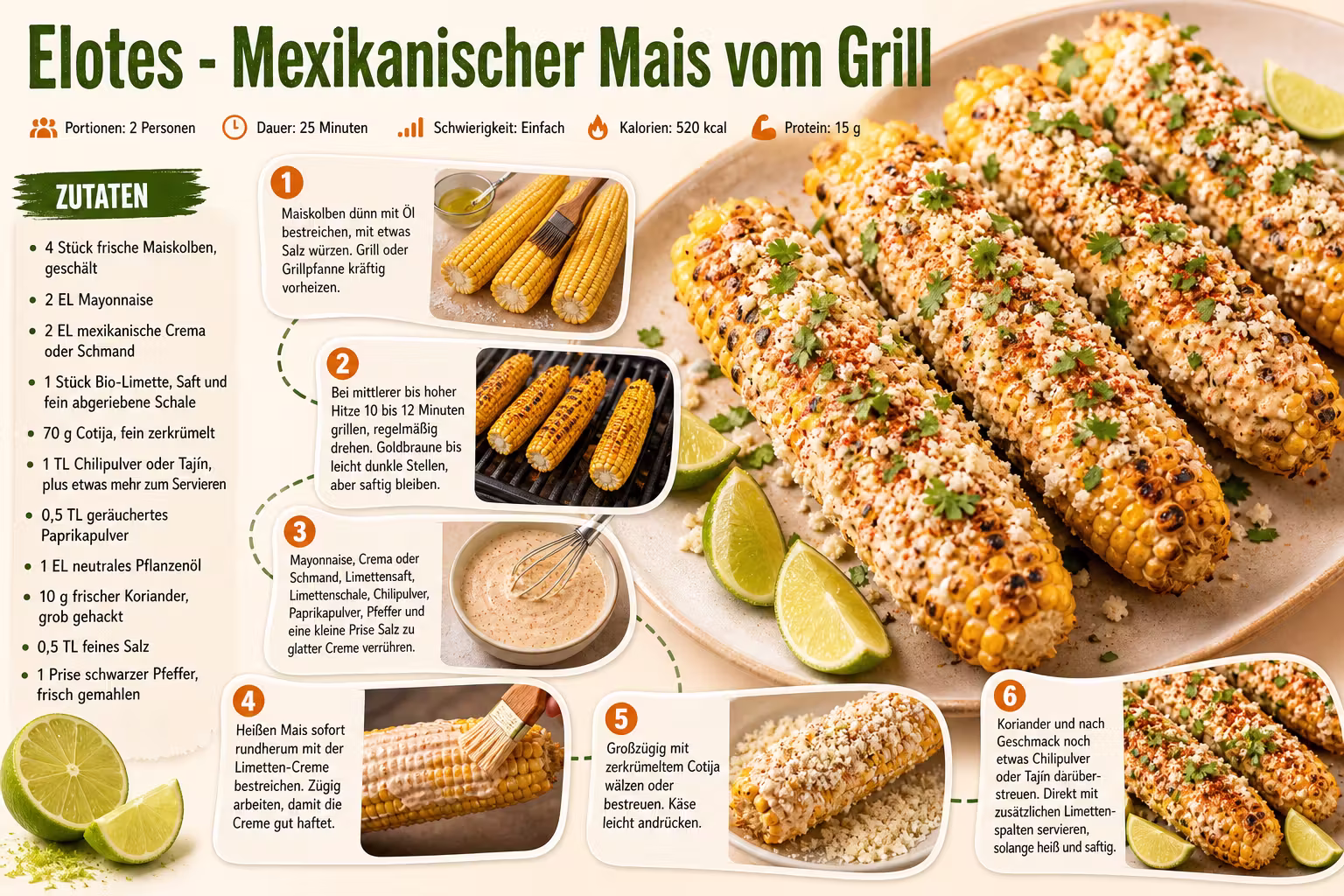 Rezept: Elotes - Mexikanischer Mais vom Grill