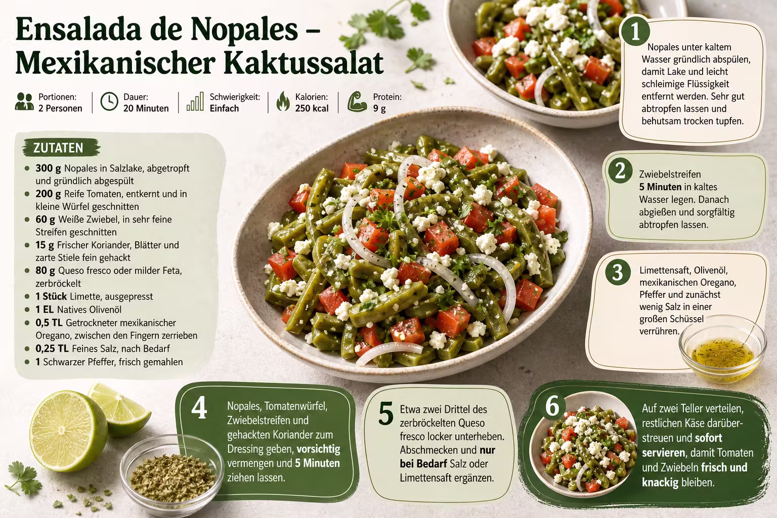 Rezept: Ensalada de Nopales – Mexikanischer Kaktussalat