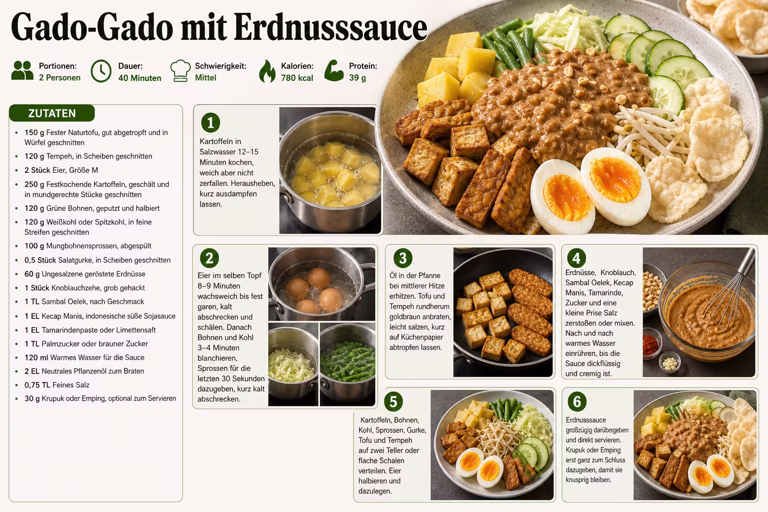 Rezept: Gado-Gado mit Erdnusssauce