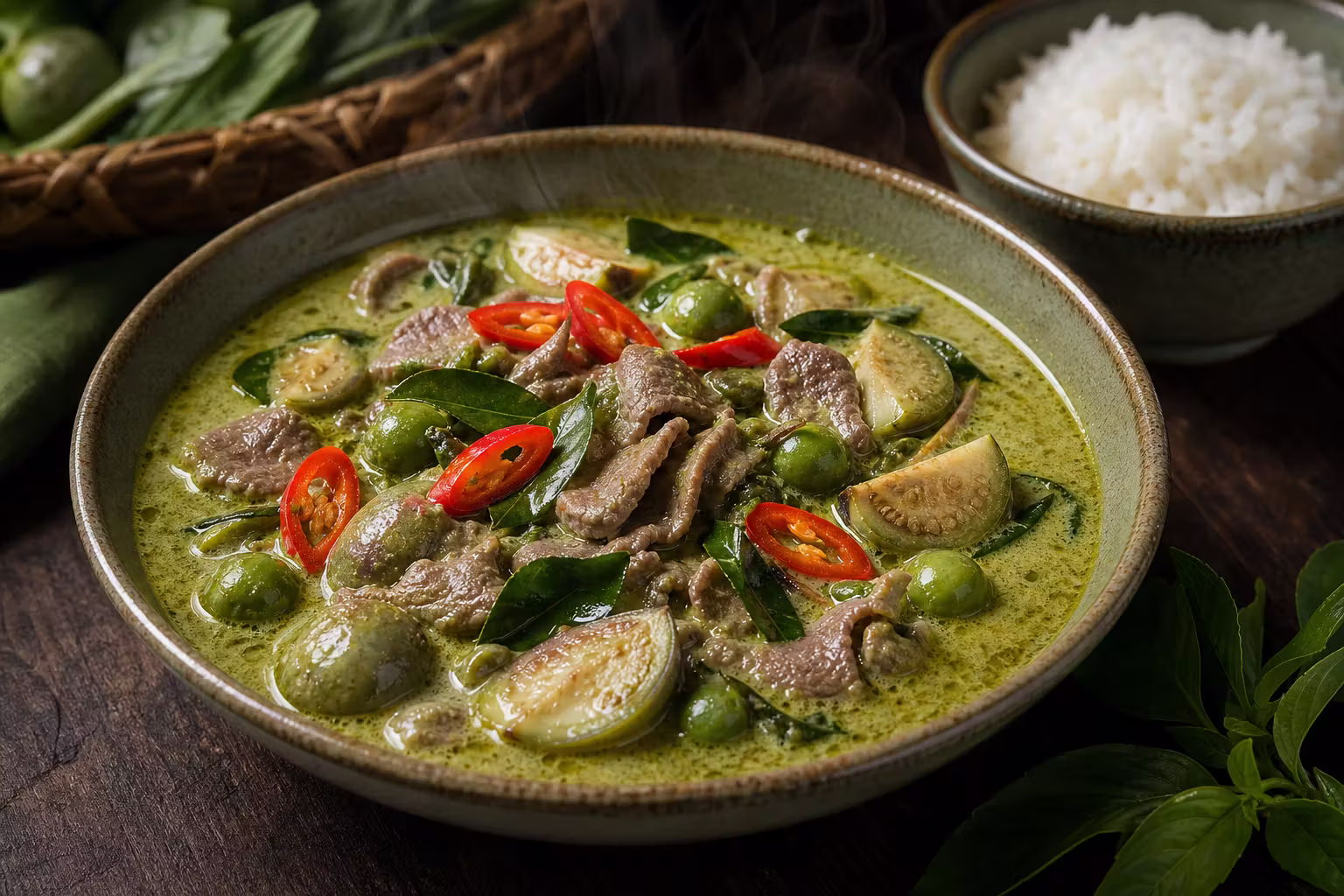 Gaeng Keow Wan Nuea – Thailändisches grünes Curry mit Rind