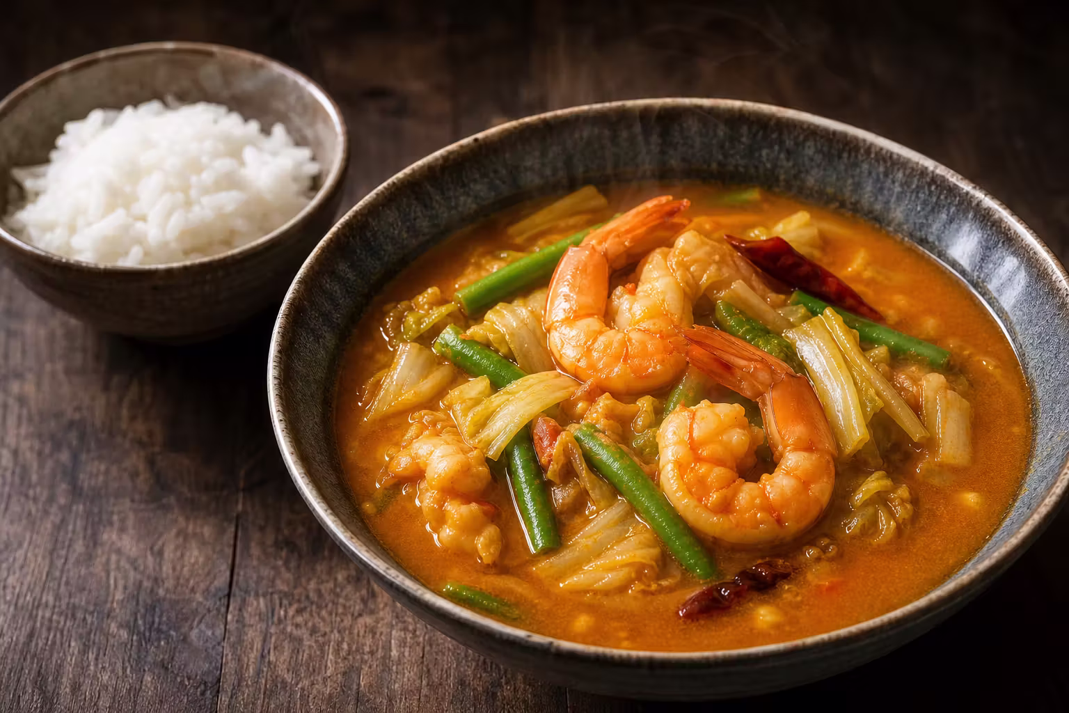 Gaeng Som Goong – Thailändisches saures Curry mit Garnelen