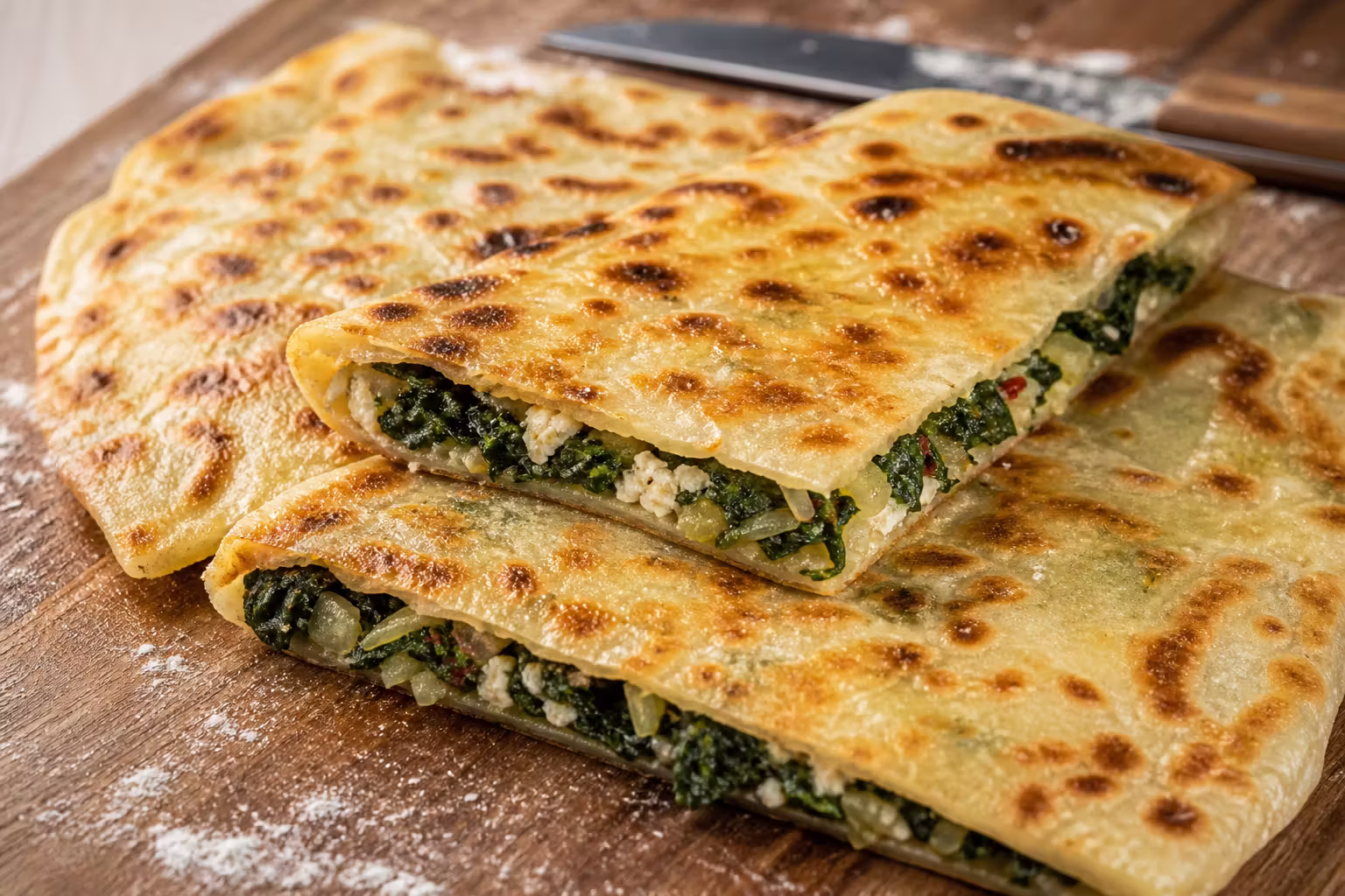 Gözleme mit Spinat und Feta