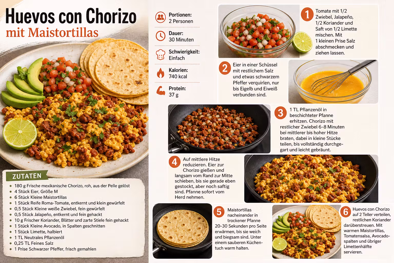Rezept: Huevos con Chorizo mit Maistortillas