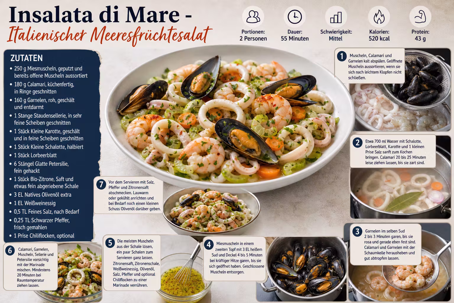 Rezept: Insalata di Mare - Italienischer Meeresfrüchtesalat