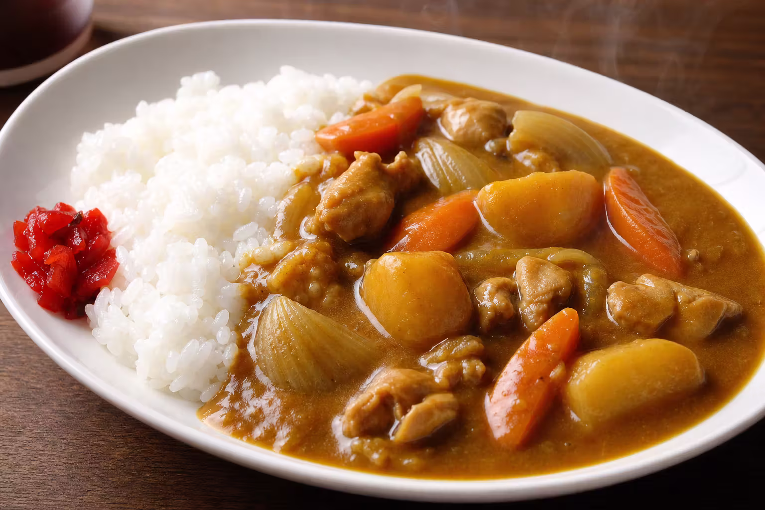 Japanisches Kare Raisu mit Hähnchen