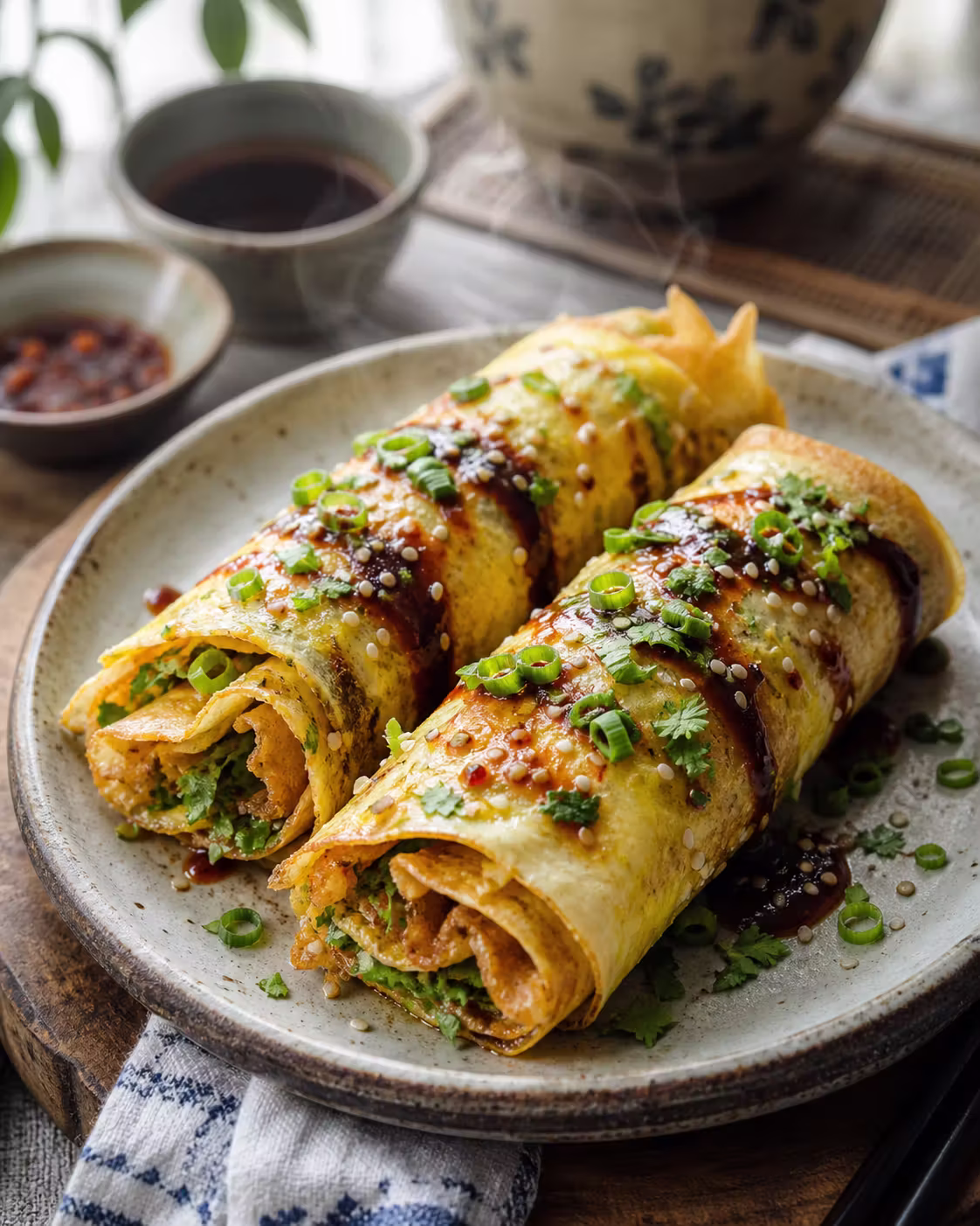 Jianbing – Chinesische Frühstückscrepes mit Ei