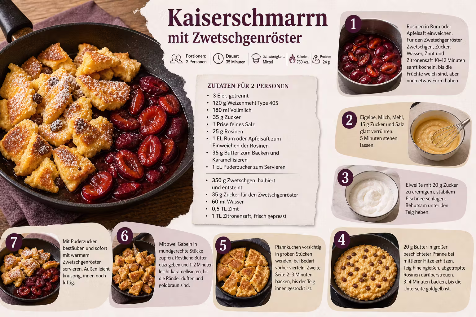 Rezept: Kaiserschmarrn mit Zwetschgenröster