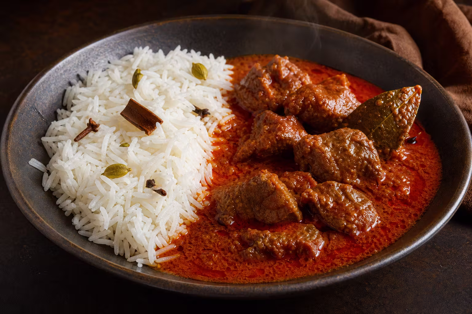Kashmiri Rogan Josh mit Basmatireis