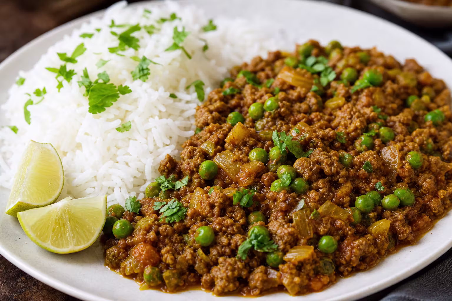 Keema Matar mit Basmatireis