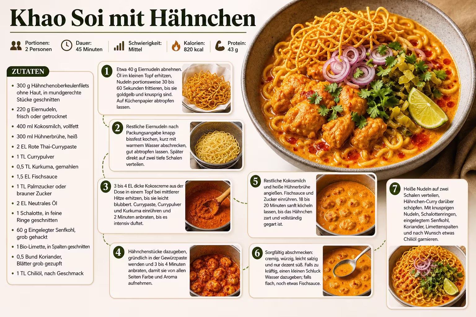 Rezept: Khao Soi mit Hähnchen