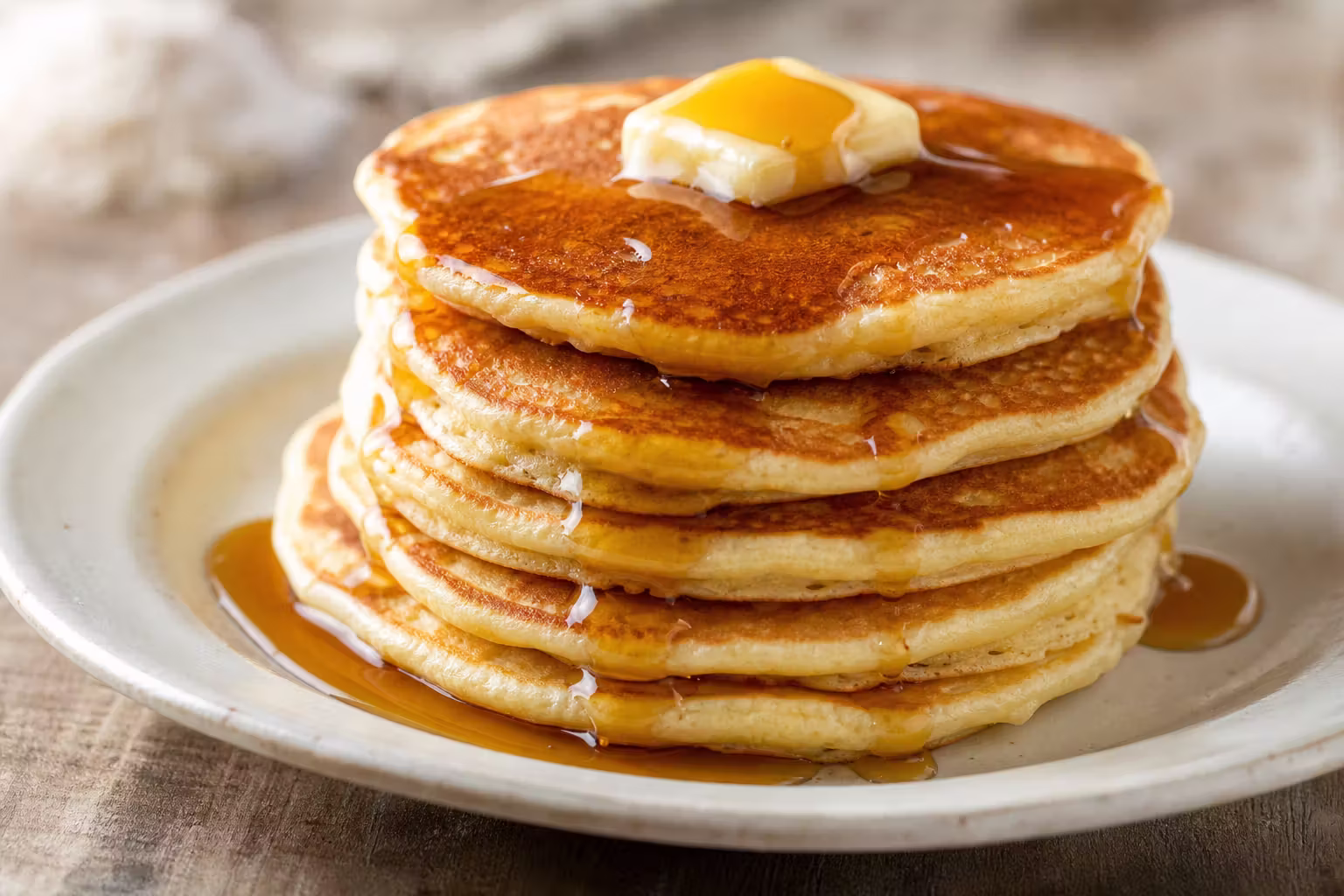 Klassische American Pancakes mit Ahornsirup