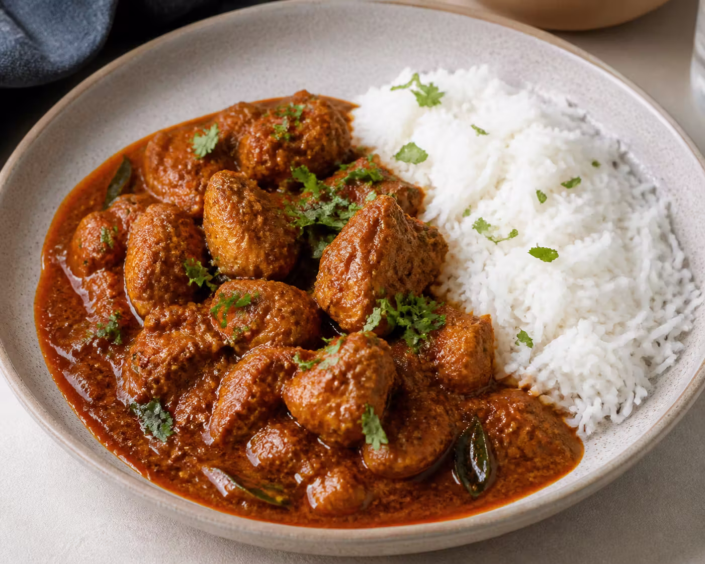 Kori Gassi – Mangaloreanisches Hähnchencurry mit Basmatireis