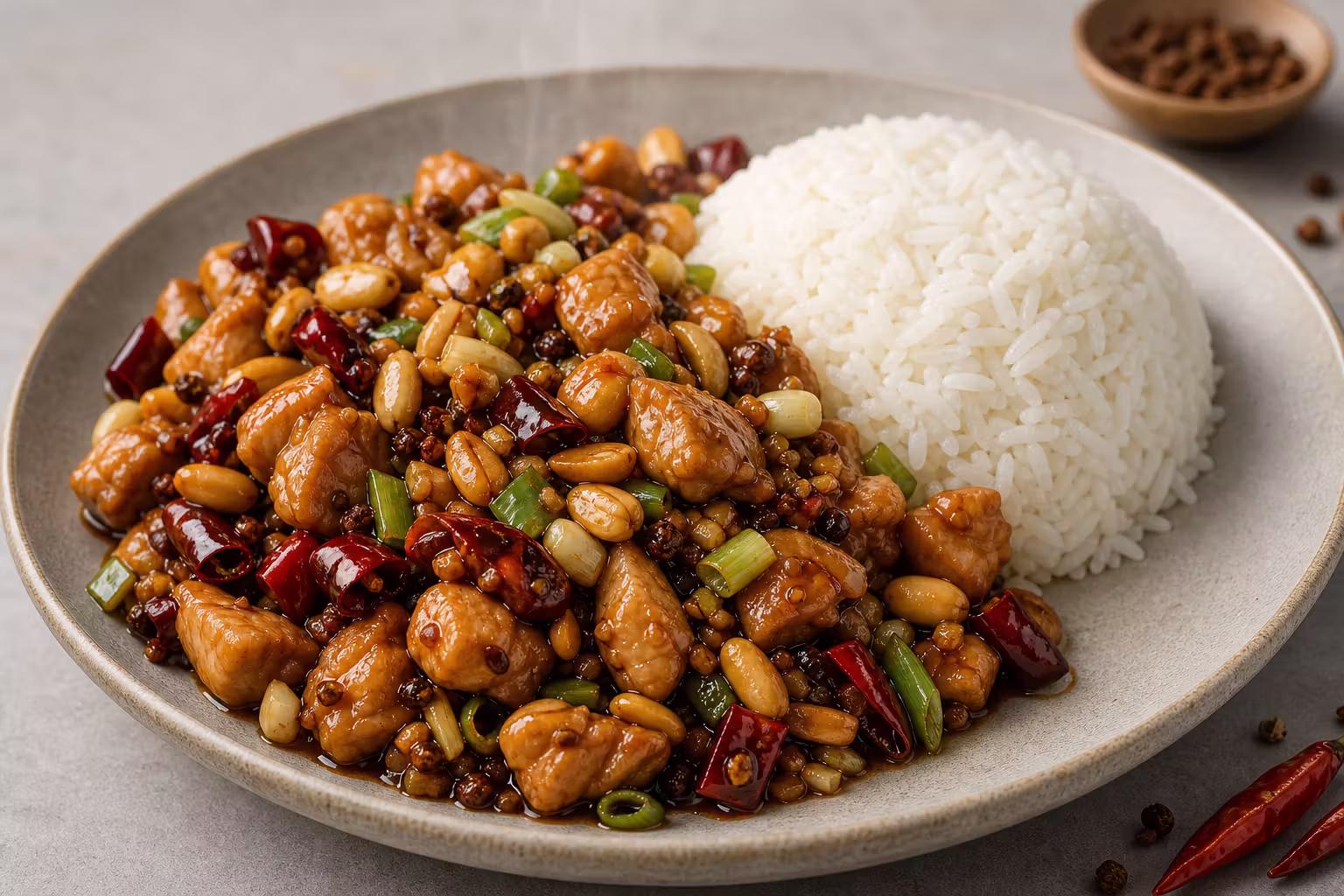 Kung Pao Hähnchen mit Reis