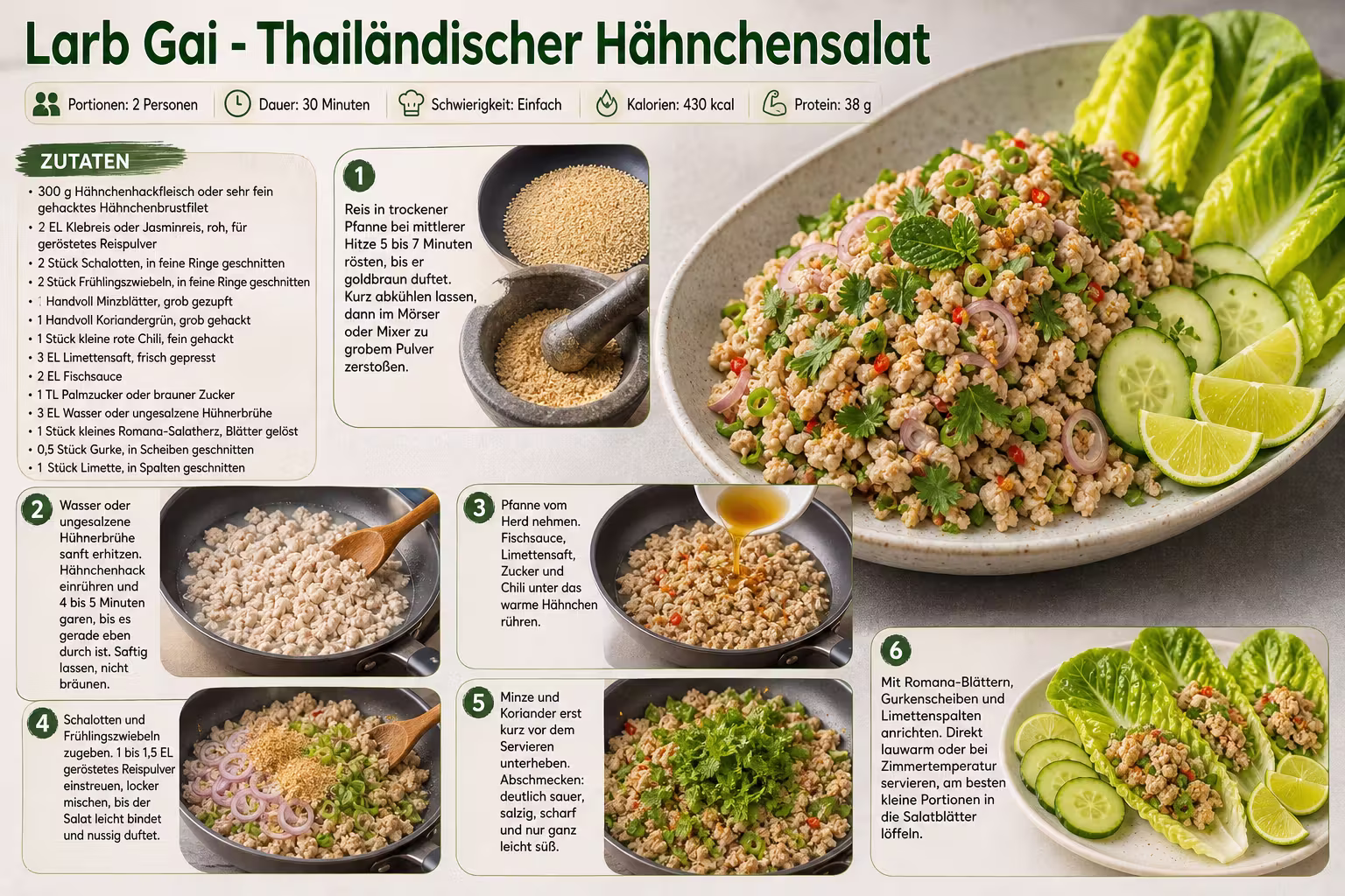 Rezept: Larb Gai - Thailändischer Hähnchensalat