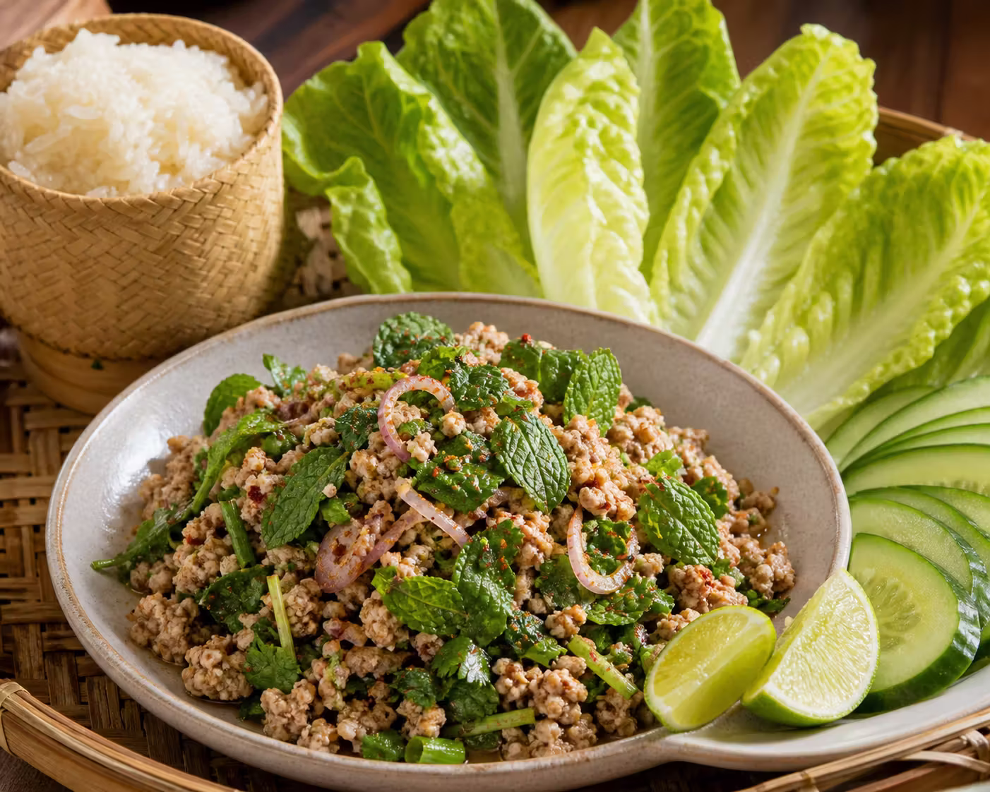 Larb Moo – Thailändischer Schweinehackfleischsalat