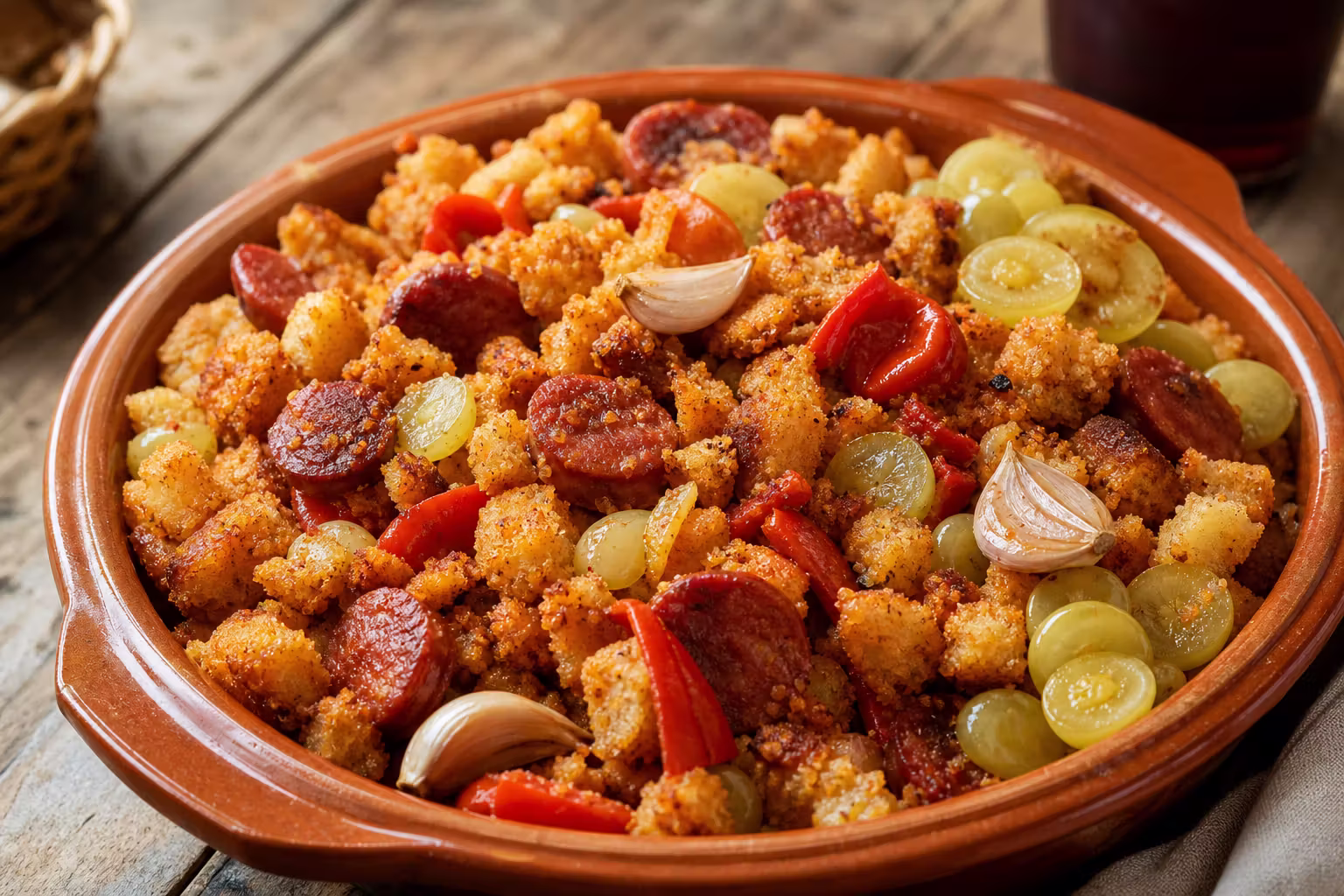 Migas extremeñas mit Chorizo und Paprika