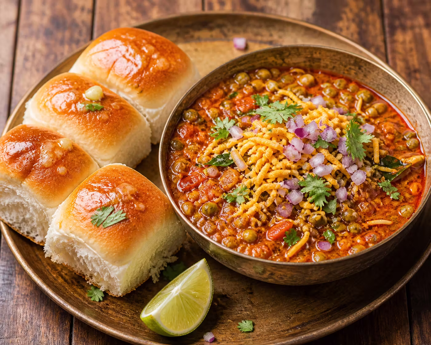 Misal Pav – Maharashtrisches Sprossencurry mit Brötchen