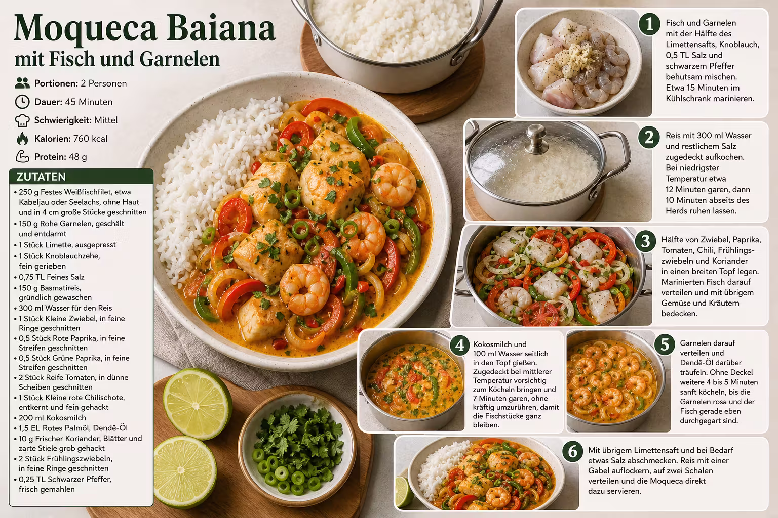 Rezept: Moqueca Baiana mit Fisch und Garnelen