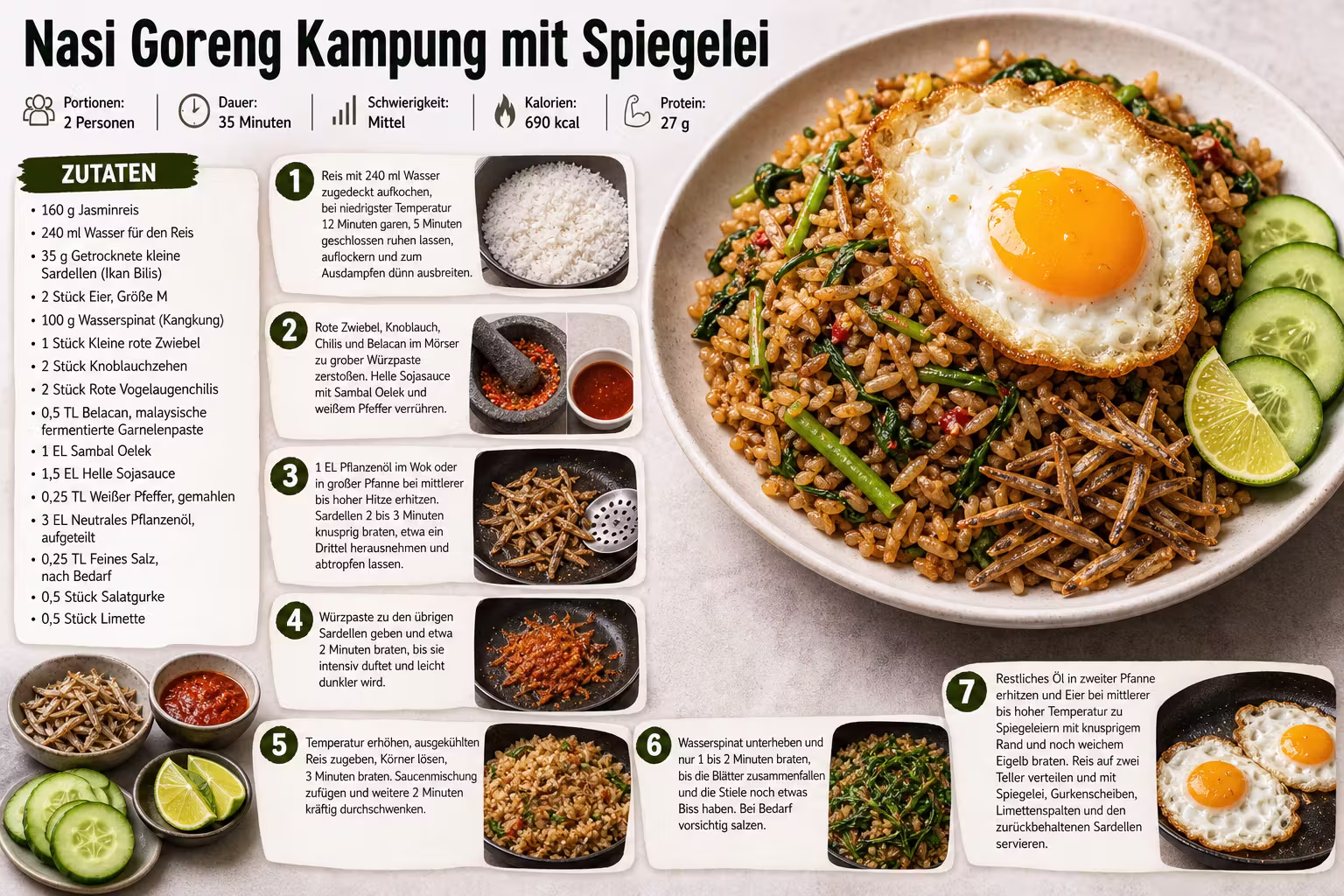 Rezept: Nasi Goreng Kampung mit Spiegelei