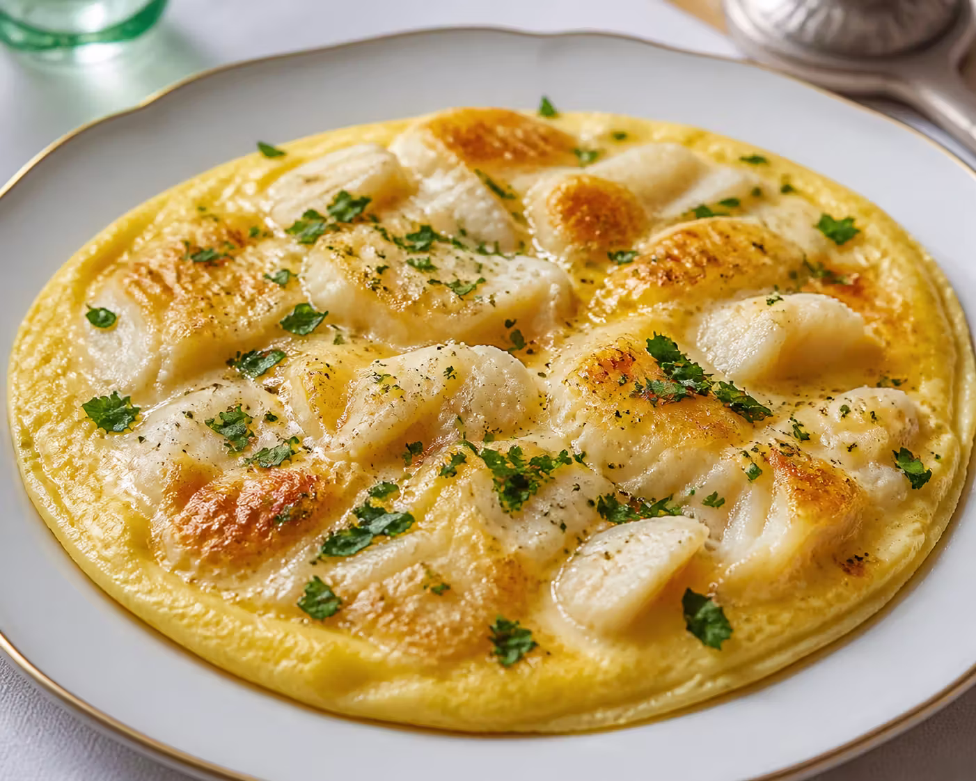 Omelette Arnold Bennett mit Räucherschellfisch