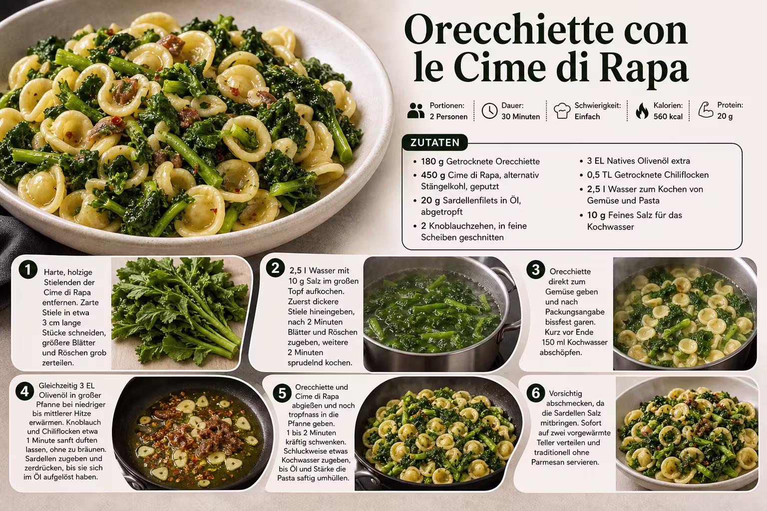 Rezept: Orecchiette con le Cime di Rapa