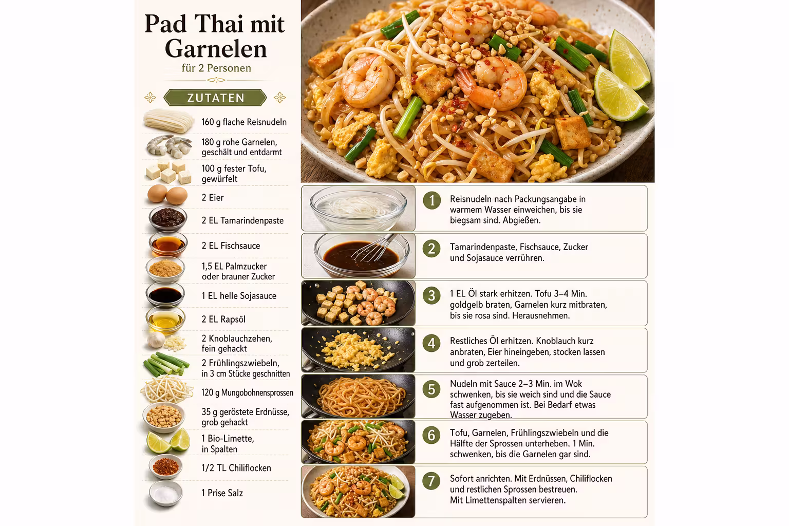 Rezept: Pad Thai mit Garnelen