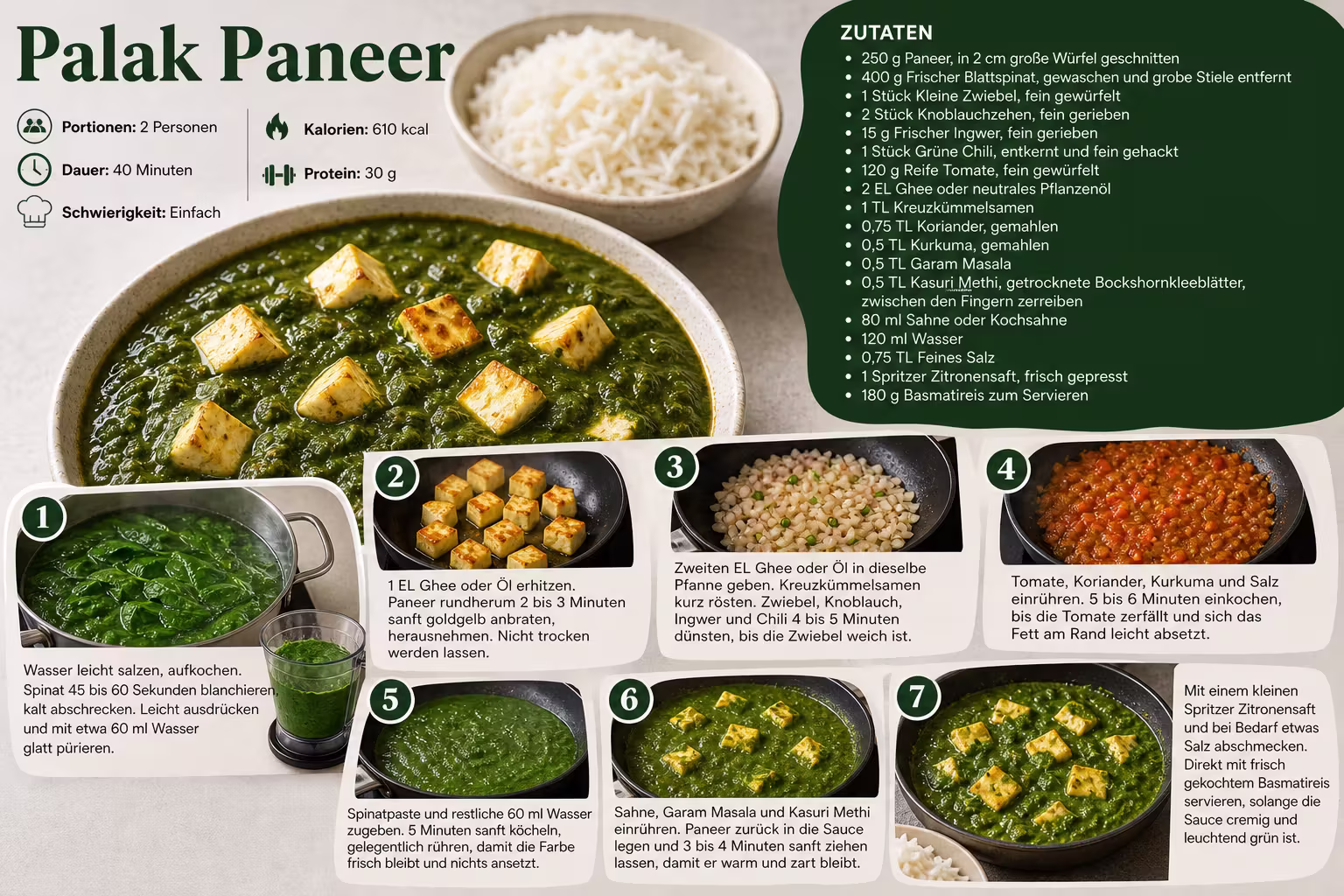 Rezept: Palak Paneer