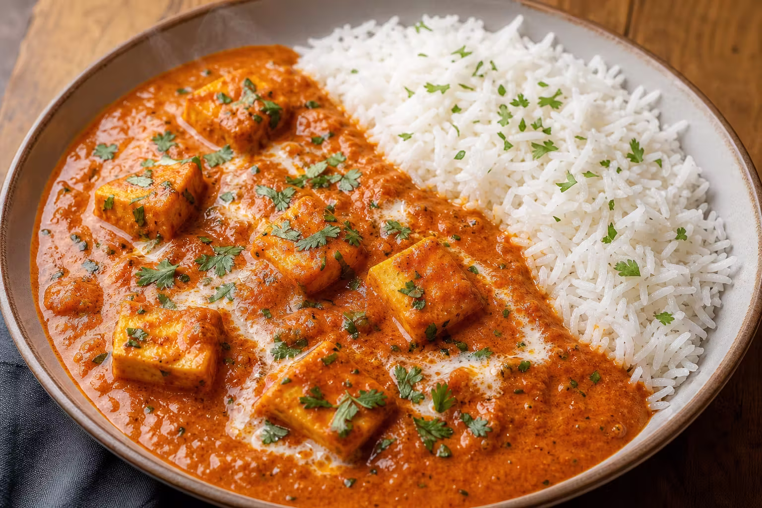 Paneer Butter Masala mit Basmatireis
