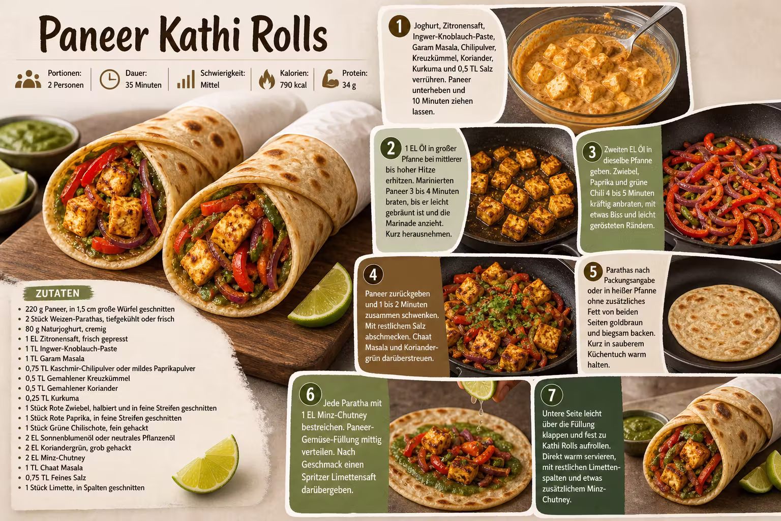 Rezept: Paneer Kathi Rolls