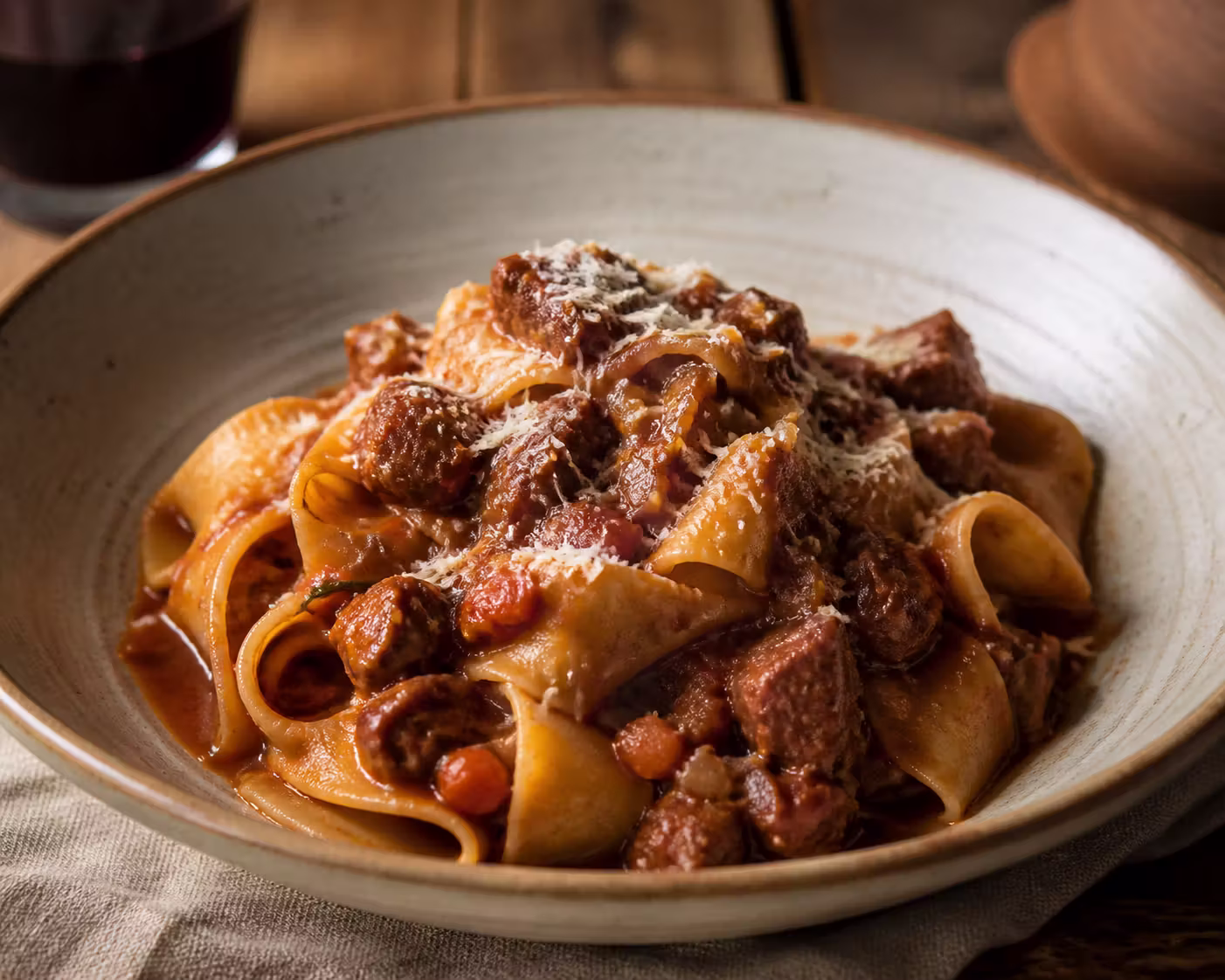 Pappardelle al Cinghiale – Toskanische Pasta mit Wildschweinragù