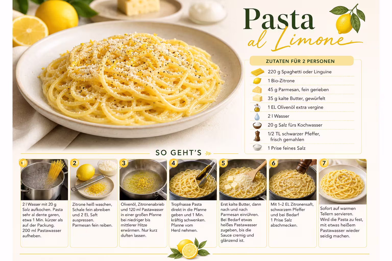 Rezept: Pasta al Limone