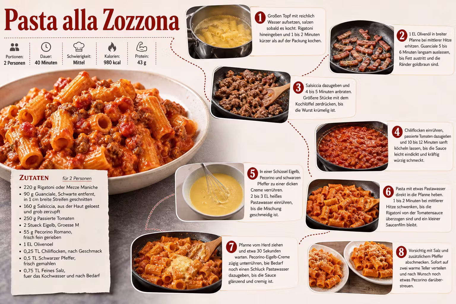 Rezept: Pasta alla Zozzona