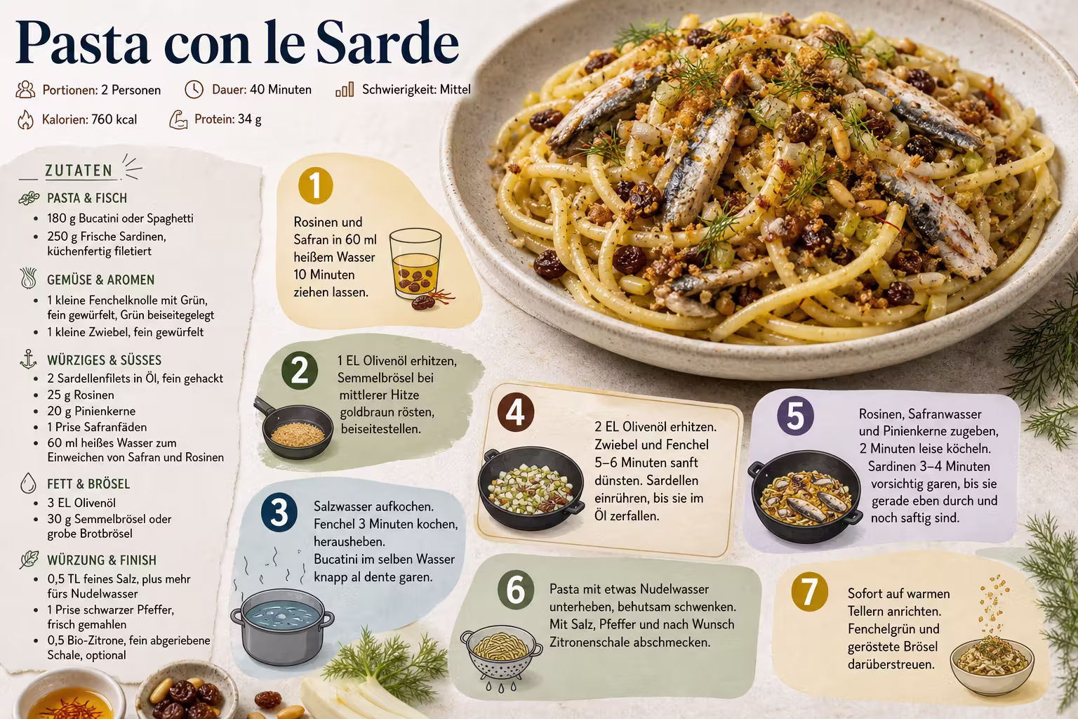 Rezept: Pasta con le Sarde