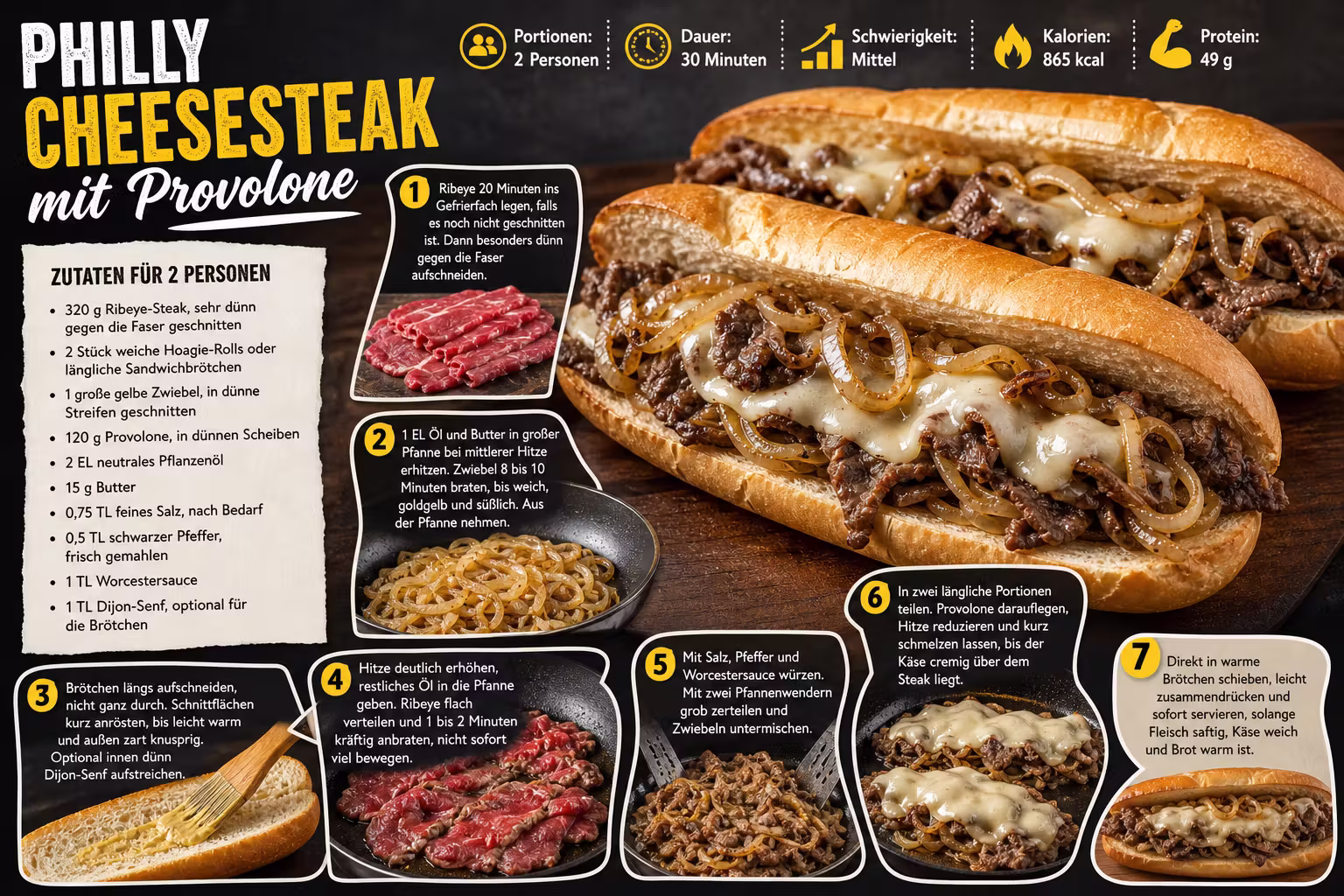 Rezept: Philly Cheesesteak mit Provolone