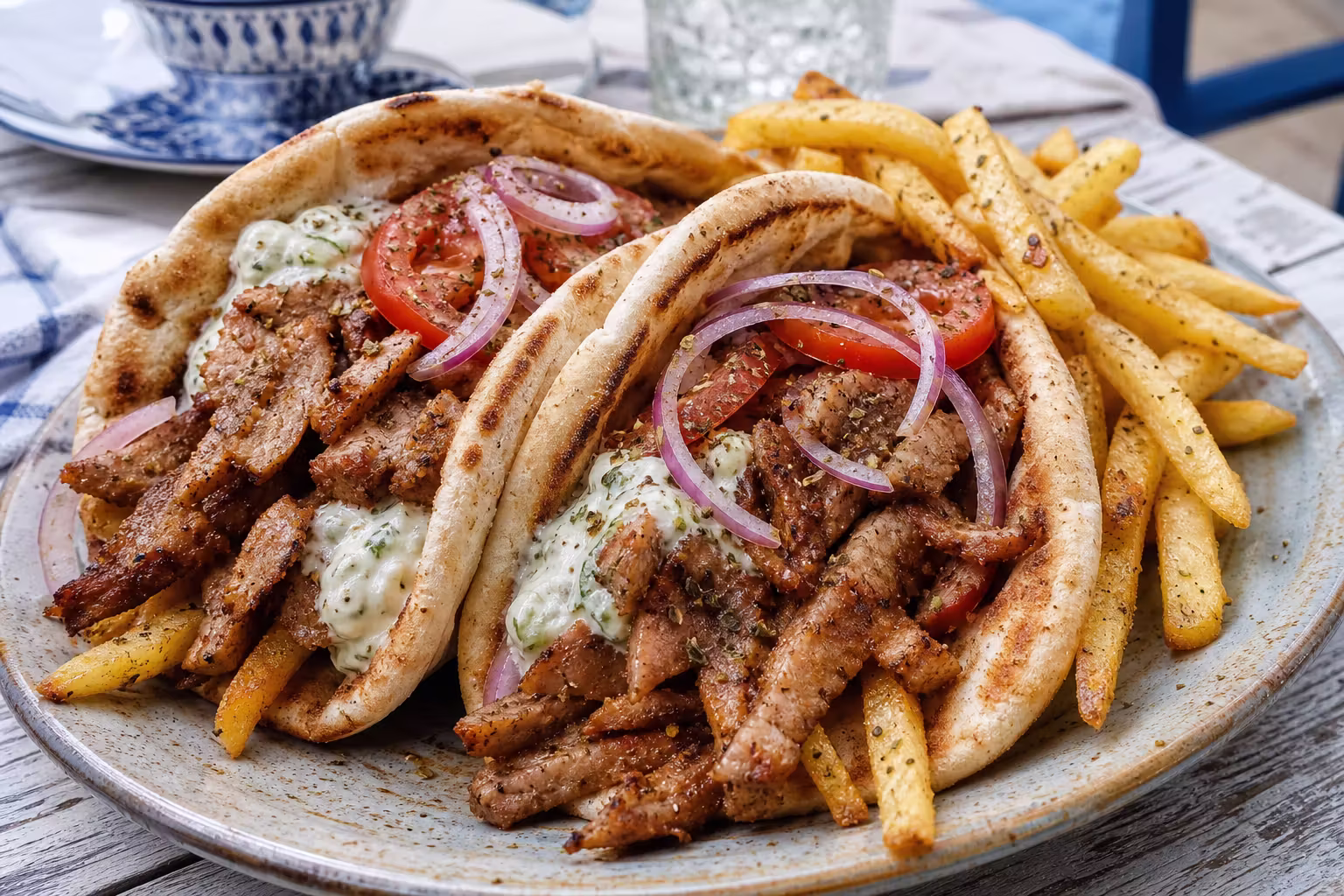 Pita Gyros mit Schweinefleisch