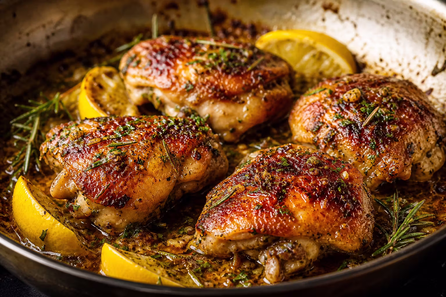 Pollo alla Diavola aus der Pfanne